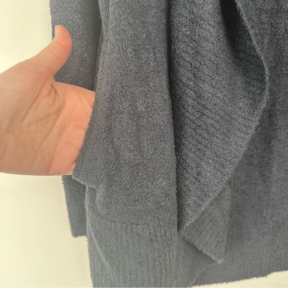 Barefoot Dreams CozyChic Lite Cardigan Sweater Size XS/S Open Front Navy Blue - Picture 4 of 9